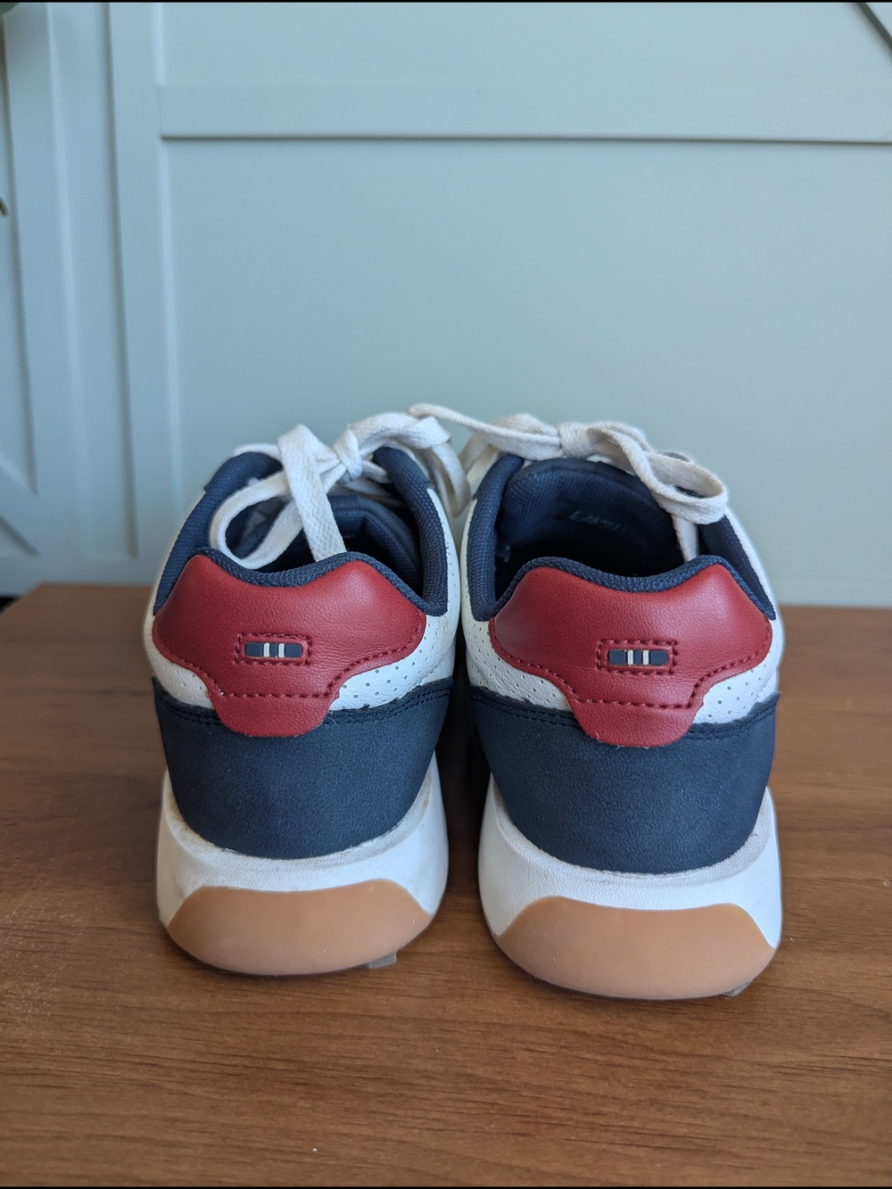 Nautica Kids White and Navy Lace-Up Sneakers - Picture 4 of 6